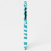 Monogram Turquoise Striped Zebra Pattern Trendy Ca iPhone Hoesje (Linkerkant)