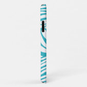 Monogram Turquoise Striped Zebra Pattern Trendy Case-Mate iPhone Case (Achterkant/rechts)