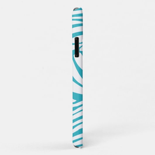 Monogram Turquoise Striped Zebra Pattern Trendy Case-Mate iPhone Case (Achterkant/rechts)