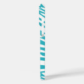Monogram Turquoise Striped Zebra Pattern Trendy Case-Mate iPhone Case (Achterkant / Links)