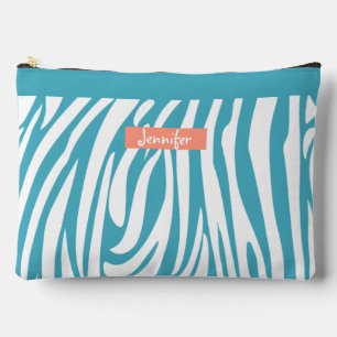 Monogram Turquoise Striped Zebra Pattern Trendy Etui