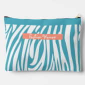Monogram Turquoise Striped Zebra Pattern Trendy Etui (Achterkant)