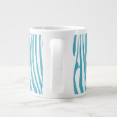 Monogram Turquoise Striped Zebra Pattern Trendy Grote Koffiekop (Achterkant)