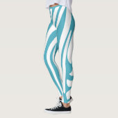 Monogram Turquoise Striped Zebra Pattern Trendy Leggings (Links)