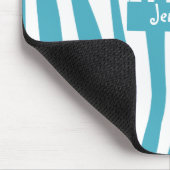 Monogram Turquoise Striped Zebra Pattern Trendy Muismat (Hoek)