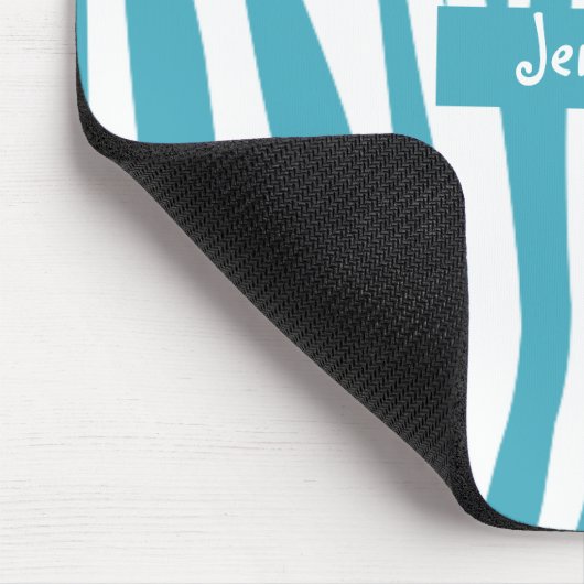 Monogram Turquoise Striped Zebra Pattern Trendy Muismat (Hoek)