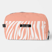 Monogram Turquoise Striped Zebra Pattern Trendy Toilettasje (Voorkant)