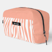 Monogram Turquoise Striped Zebra Pattern Trendy Toilettasje (Rechterhoek)