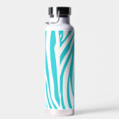 Monogram Turquoise Striped Zebra Pattern Trendy Waterfles (Rechts)