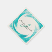 Monogram Turquoise Swirl Abstracte Art Servet (Hoek)