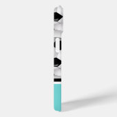 Monogram Turquoise Voetbal Pattern Case-Mate iPhone Case (Achterkant / Rechts)
