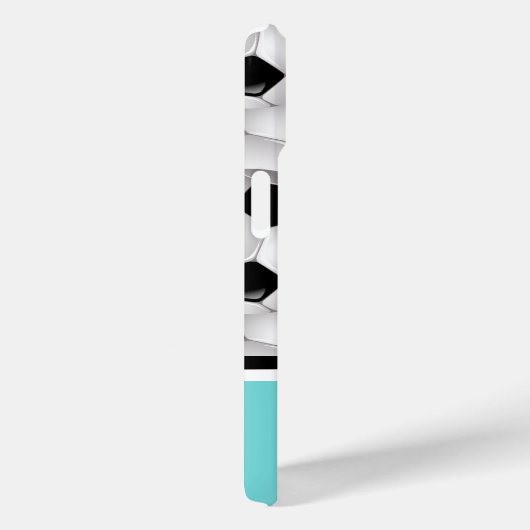 Monogram Turquoise Voetbal Pattern Case-Mate iPhone Case (Achterkant / Rechts)