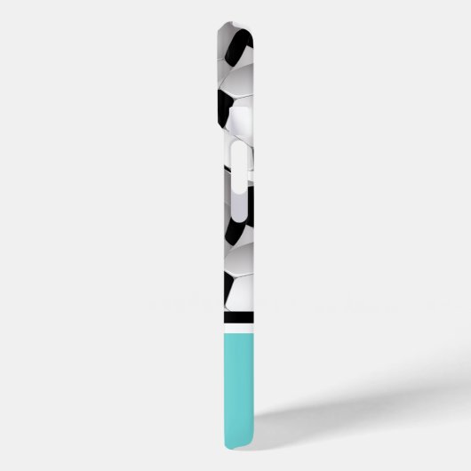 Monogram Turquoise Voetbal Pattern Case-Mate iPhone Case (Achterkant / Links)