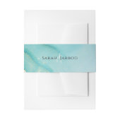 Monogram Turquoise Wedding Invitation Belly Band Uitnodigingen Wikkel (Voorkant Voorbeeld)