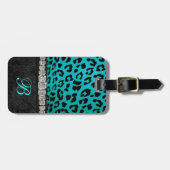 Monogram Turquoise, zwart Bagagelabel voor het afd (Voorkant horizontaal)