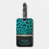 Monogram Turquoise, zwart Bagagelabel voor het afd (Achterkant verticaal)