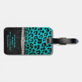 Monogram Turquoise, zwart Bagagelabel voor het afd (Achterkant horizontaal)