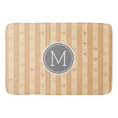 Monogram Tuscan Stripes Modern Heart Pattern Badmat (Voorkant)