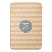 Monogram Tuscan Stripes Modern Heart Pattern Badmat (Voorkant Verticaal)