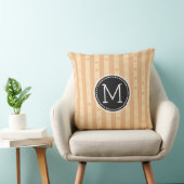 Monogram Tuscan Stripes Modern Heart Pattern Kussen (Stoel)