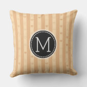 Monogram Tuscan Stripes Modern Heart Pattern Kussen (Achterkant)