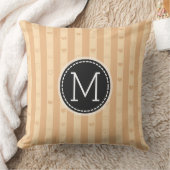 Monogram Tuscan Stripes Modern Heart Pattern Kussen (Deken)