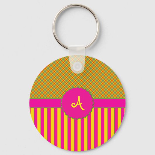 Monogram Tutti Frutti Gele Sleutelhanger (Voorkant)