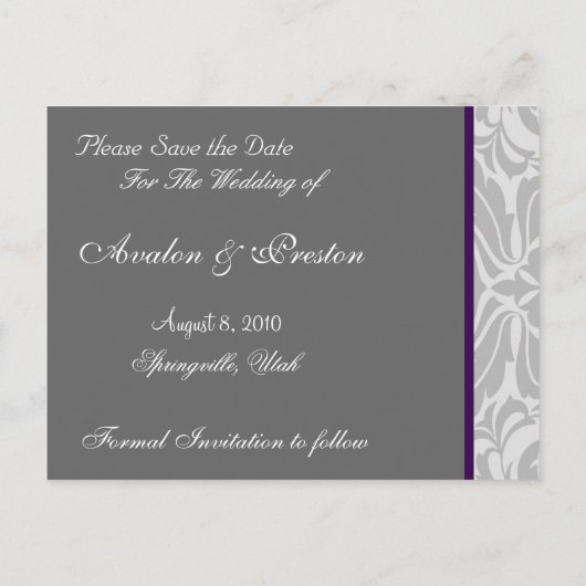 Monogram Tuxedo Groom Save the Date Briefkaart (Achterkant)