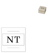 Monogram Twee Initiaal Rand Houten Kunststempel Rubberstempel (Gestempeld)