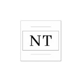 Monogram Twee Initiaal Rand Houten Kunststempel Rubberstempel (Afrduk)