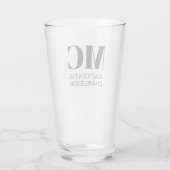 Monogram Twee Initialen Naam Aangepast Glas (Achterkant)