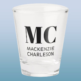 Monogram Twee Initialen Naam Aangepast Shot Glas