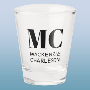 Monogram Twee Initialen Naam Aangepast Shot Glas