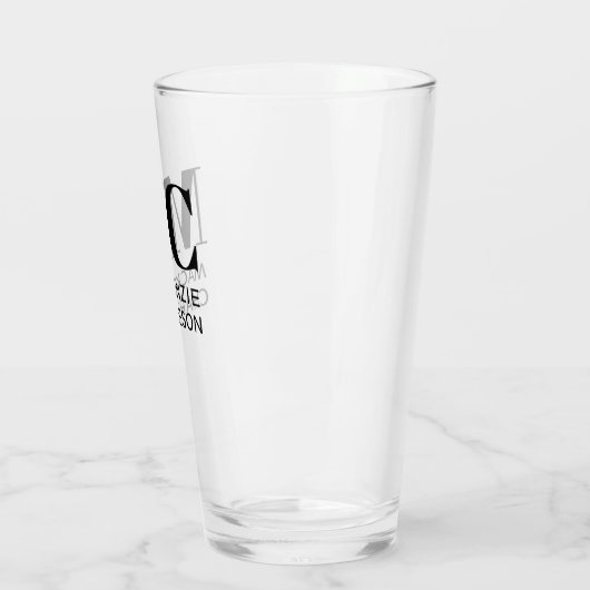 Monogram Twee Initialen Naam Gepersonaliseerd Glas (Links)