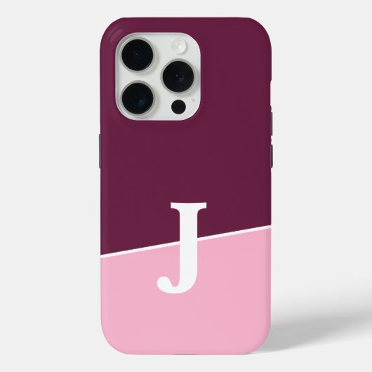 Monogram Twee Kleuren Bes en Blos Case-Mate iPhone Case (Achterkant)