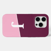 Monogram Twee Kleuren Bes en Blos Case-Mate iPhone Case (Achterkant (horizontaal))