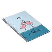 Monogram Twee Roze Flamingo's op het Water Quote Notitieboek (Rechterzijde)