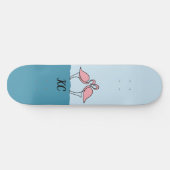 Monogram Twee Roze Flamingo's op het Water Quote Persoonlijk Skateboard (Horizontaal)
