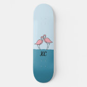 Monogram Twee Roze Flamingo's op het Water Quote Persoonlijk Skateboard (Voorkant)