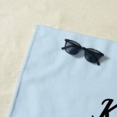 Monogram Twee Roze Flamingo's op het Water Quote Strandlaken (In situ)