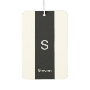Monogram Twee Tinten Modern Zwart en Wit Luchtverfrisser