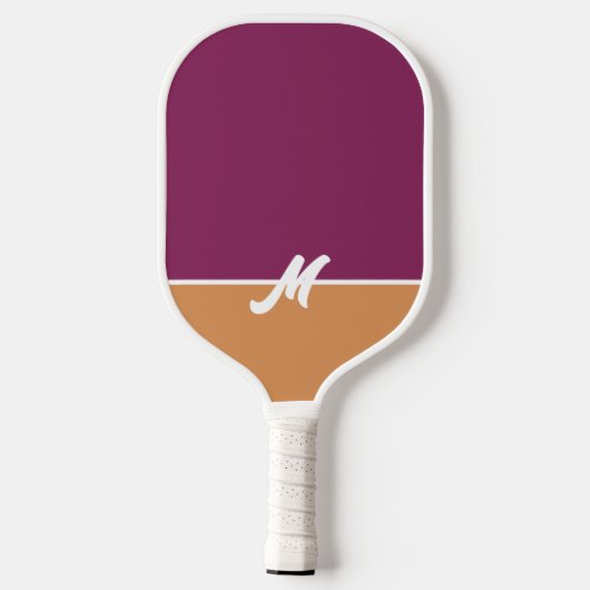 Monogram Twee Tone Berry & Kaneel met Wit Pickleball Paddle (Achterkant)