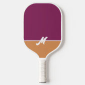 Monogram Twee Tone Berry & Kaneel met Wit Pickleball Paddle (Voorkant)