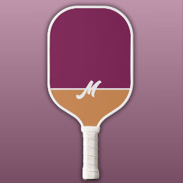 Monogram Twee Tone Berry & Kaneel met Wit Pickleball Paddle