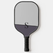 Monogram Twee Tone Fog & Warm Slate met Zwart Pickleball Paddle (Voorkant)