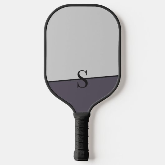 Monogram Twee Tone Fog & Warm Slate met Zwart Pickleball Paddle (Achterkant)