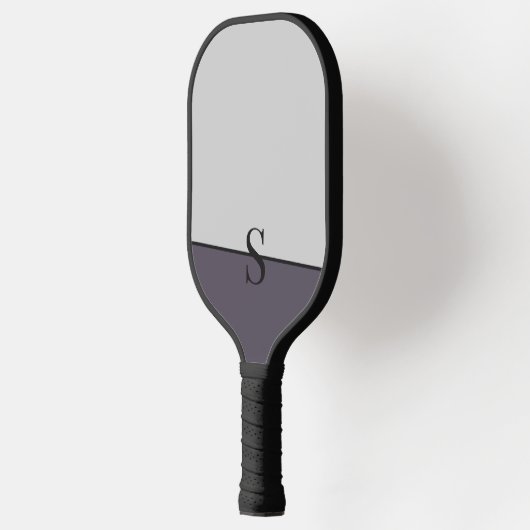Monogram Twee Tone Fog & Warm Slate met Zwart Pickleball Paddle (Links)