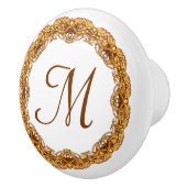 Monogram Twee Tone Goud  Retro Lijst Keramische Knop (Rechts)