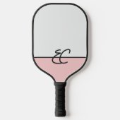 Monogram Twee Tone Mist & Roos met Zwart Pickleball Paddle (Voorkant)