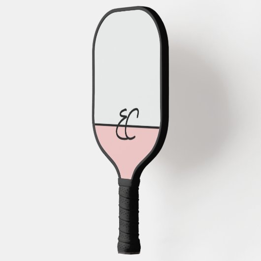 Monogram Twee Tone Mist & Roos met Zwart Pickleball Paddle (Links)